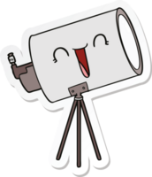 sticker of a cartoon telescope with face png