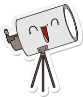 sticker van een tekenfilmtelescoop met gezicht png