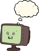 cartoon computer screen with thought bubble png