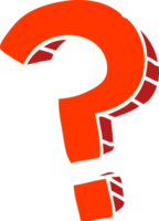 flat color illustration cartoon question mark png