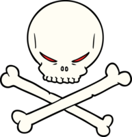 Cartoon-Totenkopf mit gekreuzter Knochen png