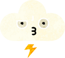 rétro illustration style dessin animé de une tonnerre nuage png