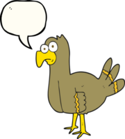 hand drawn speech bubble cartoon bird png