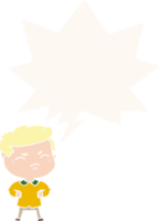 cartoon annoyed man with speech bubble in retro style png