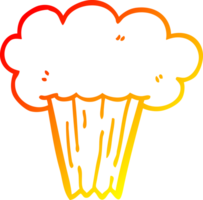 warm gradient line drawing of a cartoon carrot cake png