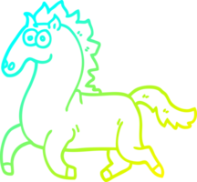 cold gradient line drawing of a cartoon running horse png