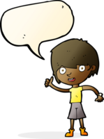 cartoon boy with positive attitude with speech bubble png