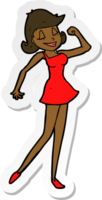 sticker of a cartoon woman with can do attitude png