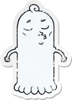 distressed sticker of a cartoon ghost png