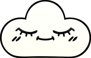 gradient shaded cartoon of a white cloud png