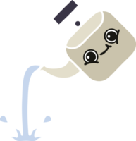 flat color retro cartoon of a pouring kettle png