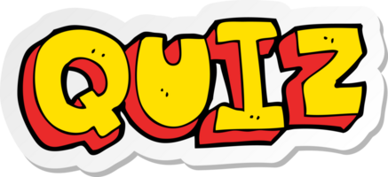 sticker of a cartoon quiz sign png