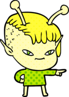 fille extraterrestre de dessin animé mignon png