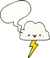 dibujos animados tormenta nube con habla burbuja png