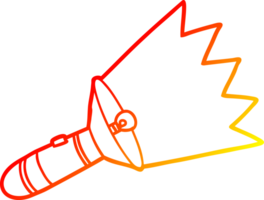 warm gradient line drawing of a old cartoon torch png