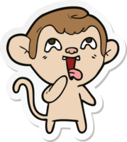 adesivo de um macaco de desenho animado louco png