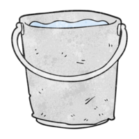 hand textured cartoon bucket of water png