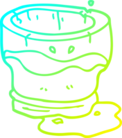 cold gradient line drawing of a cartoon old water glass png