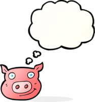 cartoon pig face with thought bubble png