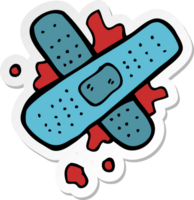 sticker of a cartoon bloody medical plaster png