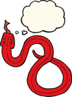 cartone animato serpente con pensato bolla png