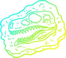 cold gradient line drawing of a cartoon ancient fossil png