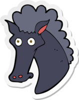 adesivo de uma cabeça de cavalo de desenho animado png