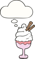 cartoon ice cream with thought bubble png