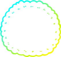 cold gradient line drawing of a cartoon biscuit png