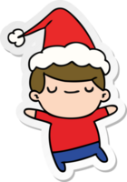 hand- getrokken Kerstmis sticker tekenfilm van kawaii jongen png