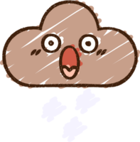 dessin à la craie de nuage de pluie png