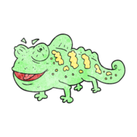 hand textured cartoon chameleon png