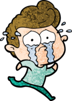 cartoon crying man running png