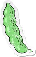 retro distressed sticker of a cartoon peas in pod png