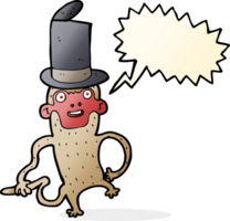 cartoon monkey wearing top hat with speech bubble png