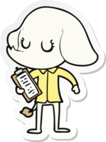 sticker of a cute cartoon elephant png