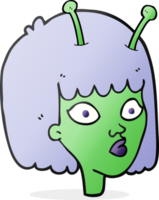 main tiré dessin animé femelle extraterrestre png