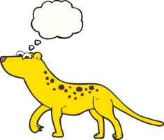 hand drawn thought bubble cartoon leopard png