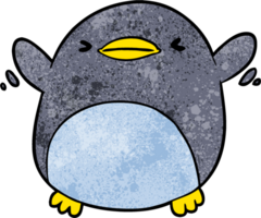 lindo pingüino de dibujos animados batiendo alas png