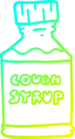 cold gradient line drawing of a cartoon cough syrup png