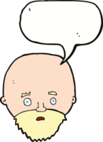 cartoon shocked man with beard with speech bubble png