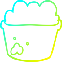 cold gradient line drawing of a cartoon plant pot of earth png