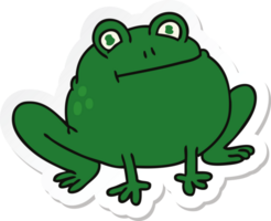 sticker of a quirky hand drawn cartoon frog png
