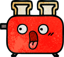 retro Grunge Textur Karikatur von ein von ein Toaster png