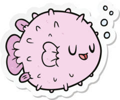sticker of a cartoon blowfish png