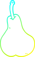 cold gradient line drawing of a cartoon pear png