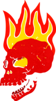 cartoon flaming skull png