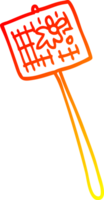 warm gradient line drawing of a cartoon fly swatter png