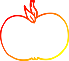 warm gradient line drawing of a cartoon juicy apple png