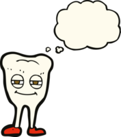 cartoon smiling tooth with thought bubble png